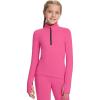 imagebaleaf Girls Fleece Long Sleeve Shirts Fall Jacket Half Zip Sweatshirts Horse Riding Camping Thermal Coat KidsApink