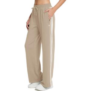 imagebaleaf Womens Track Pants Athletic Jogging Sweatpants Zipper Pockets WarmUp Sports Running PantsKhakizipper Pockets
