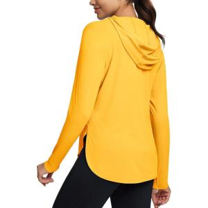 imagebaleaf Womens UPF 50 Sun Shirt with Hoodie SPF Long Sleeve UV Protection Clothing Hiking Fishing Outdoor LightweightYellow