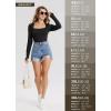 imagebaleaf Womens Long Sleeve Workout Tops Athletic Crop Top Running Slim Fit Gym Yoga ShirtsSquareblack