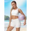imagebaleaf Womens 3quot5quot6quot8quot High Waisted Swim Shorts Tummy Control Swimsuits Bottoms Modest Board Shorts UPF 50White