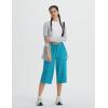 imagebaleaf Womens Capri Pants Wide Leg Plus Size UPF50 Lightweight Quick Dry Pants Casual Loose Sweatpants Hiking WalkingGlacier Blue