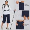 imagebaleaf Womens Capri Pants Wide Leg Plus Size UPF50 Lightweight Quick Dry Pants Casual Loose Sweatpants Hiking WalkingNavy Blue