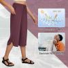 imagebaleaf Womens Capri Pants Wide Leg Plus Size UPF50 Lightweight Quick Dry Pants Casual Loose Sweatpants Hiking WalkingWine Red