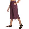 imagebaleaf Womens Capri Pants Wide Leg Plus Size UPF50 Lightweight Quick Dry Pants Casual Loose Sweatpants Hiking WalkingWine Red