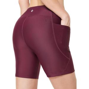 imagebaleaf Womens 3quot5quot6quot8quot High Waisted Swim Shorts Tummy Control Swimsuits Bottoms Modest Board Shorts UPF 50Wine
