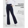 imagebaleaf Womens Yoga Dress Pants Bootcut Work Leggings with 4 Pockets Stretch High Waisted Slacks Travel Casual 30quotNavy Blue