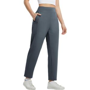 imagebaleaf Womens Travel Pants with 6 Pockets Work Lightweight Stretch Ankle Petite Dressy Casual Golf Busniess SlacksDark Gray