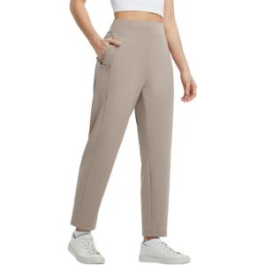 imagebaleaf Womens Travel Pants with 6 Pockets Work Lightweight Stretch Ankle Petite Dressy Casual Golf Busniess SlacksKhaki