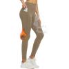 imagebaleaf Fleece Lined Leggings Women Waterproof Thermal Pants Winter Workout Running Tights with Pockets Cold Weather GearBrown