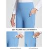 imagebaleaf Girls Fleece Lined Leggings Kids Warm Pants Youth Compression Yoga Athletic School Tights with PocketsLight Blue