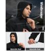 imagebaleaf Mens Packable Rain Jacket Lightweight Hooded Windbreaker Water Resistant Hiking Travel Reflective JacketsBlack