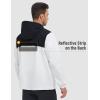 imagebaleaf Mens Packable Rain Jacket Lightweight Hooded Windbreaker Water Resistant Hiking Travel Reflective JacketsBlackwhite