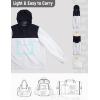 imagebaleaf Mens Packable Rain Jacket Lightweight Hooded Windbreaker Water Resistant Hiking Travel Reflective JacketsBlackwhite