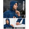 imagebaleaf Mens Packable Rain Jacket Lightweight Hooded Windbreaker Water Resistant Hiking Travel Reflective JacketsNavy Blue