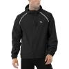 imagebaleaf Mens Rain Jacket Waterproof Windbreaker Running Cycling Golf Hiking Gear Hood Lightweight Reflective PackableAblack