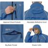 imagebaleaf Mens Rain Jacket Waterproof Windbreaker Running Cycling Golf Hiking Gear Hood Lightweight Reflective PackableAblue