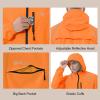 imagebaleaf Mens Rain Jacket Waterproof Windbreaker Running Cycling Golf Hiking Gear Hood Lightweight Reflective PackableAorange