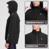 imagebaleaf Mens Rain Jacket Waterproof Windbreaker Running Cycling Golf Hiking Gear Hood Lightweight Reflective PackableBblack