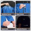 imagebaleaf Mens Rain Jacket Waterproof Windbreaker Running Cycling Golf Hiking Gear Hood Lightweight Reflective PackableBblue Black