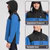imagebaleaf Mens Rain Jacket Waterproof Windbreaker Running Cycling Golf Hiking Gear Hood Lightweight Reflective PackableBblue Black