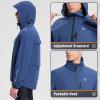 imagebaleaf Mens Rain Jacket Waterproof Windbreaker Running Cycling Golf Hiking Gear Hood Lightweight Reflective PackableBnavy Blue