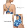 imagebaleaf Womens Athletic Training Adjustable Strap One Piece SwimsuitStyle 02blue Rhyme Lake