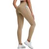 imagebaleaf Womens Fleece Lined Thermal Leggings High Waisted Water Resistant Warm Winter Running Hiking Pants with PocketsBrown