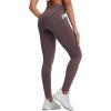 imagebaleaf Womens Fleece Lined Thermal Leggings High Waisted Water Resistant Warm Winter Running Hiking Pants with PocketsDark Brown