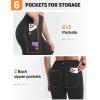 imagebaleaf Womens Leggings with 6 Pockets 25 Tummy Control Workout Yoga High Waisted 78 Ankle PantsBlack