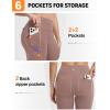 imagebaleaf Womens Leggings with 6 Pockets 25 Tummy Control Workout Yoga High Waisted 78 Ankle PantsBrown