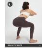 imagebaleaf Womens Leggings with 6 Pockets 25 Tummy Control Workout Yoga High Waisted 78 Ankle PantsDark Brown