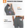 imagebaleaf Womens Leggings with 6 Pockets 25 Tummy Control Workout Yoga High Waisted 78 Ankle PantsDark Gray