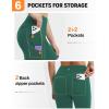 imagebaleaf Womens Leggings with 6 Pockets 25 Tummy Control Workout Yoga High Waisted 78 Ankle PantsDark Green