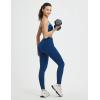 imagebaleaf Womens Leggings with 6 Pockets 25 Tummy Control Workout Yoga High Waisted 78 Ankle PantsNavy Blue