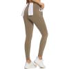 imagebaleaf Fleece Lined Leggings Women Waterproof Thermal Pants Winter Workout Running Tights with Pockets Cold Weather GearBrown