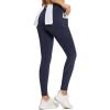 imagebaleaf Fleece Lined Leggings Women Waterproof Thermal Pants Winter Workout Running Tights with Pockets Cold Weather GearNavy
