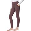 imagebaleaf Girls Fleece Lined Leggings Kids Warm Pants Youth Compression Yoga Athletic School Tights with PocketsBrown