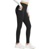 imagebaleaf Womens Fleece Lined Leggings Thick Soft Winter Warm Thermal Waterproof High Waisted Pockets Hiking Running SkiingBlack