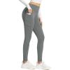 imagebaleaf Womens Fleece Lined Leggings Thick Soft Winter Warm Thermal Waterproof High Waisted Pockets Hiking Running SkiingGrey