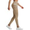 imagebaleaf Womens Fleece Lined Thermal Leggings High Waisted Water Resistant Warm Winter Running Hiking Pants with PocketsBrown