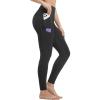 imagebaleaf Womens Leggings with 6 Pockets 25 Tummy Control Workout Yoga High Waisted 78 Ankle PantsBlack
