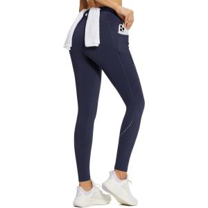 imagebaleaf Fleece Lined Leggings Women Waterproof Thermal Pants Winter Workout Running Tights with Pockets Cold Weather GearNavy