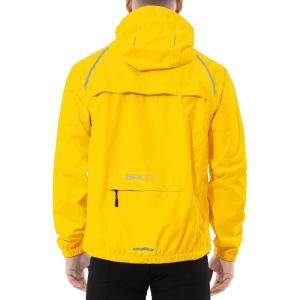 imagebaleaf Mens Rain Jacket Waterproof Windbreaker Running Cycling Golf Hiking Gear Hood Lightweight Reflective PackableAbright Yellow