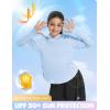 imagebaleaf Girls Sun Shirt UPF50 UV Protection Long Sleeve Kids SPF Athletic Hoodie Rash Guard Tops ClothingLight Blue