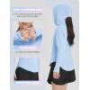 imagebaleaf Girls Sun Shirt UPF50 UV Protection Long Sleeve Kids SPF Athletic Hoodie Rash Guard Tops ClothingLight Blue