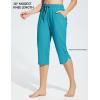 imagebaleaf Womens Swim Capris Pants 18quot Quick Dry Modest Swimsuits UPF 50 Bathing Suit Bottoms Beach Pants with PocketsBlue