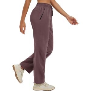 imagebaleaf Womens Hiking Pants Durable Water Resistant Lightweight Quick Dry Zip Pockets UPF50 Travel ClothesDark Brown