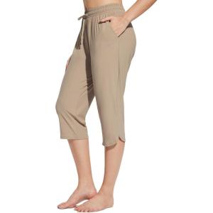 imagebaleaf Womens Swim Capris Pants 18quot Quick Dry Modest Swimsuits UPF 50 Bathing Suit Bottoms Beach Pants with PocketsBrown