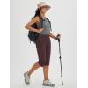 imagebaleaf Womens 17 Capri Pants Lighweight Cargo Capris Quick Dry Zipper Pockets Hiking Biking Casual OutdoorDark Brown